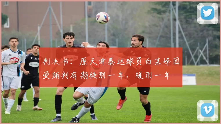 判决书：原天津泰达球员白某峰因受贿判有期徒刑一年，缓刑一年
