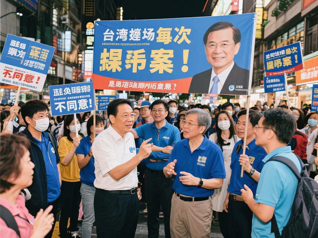 蓝营街头宣传，呼吁民众反对罢免投票